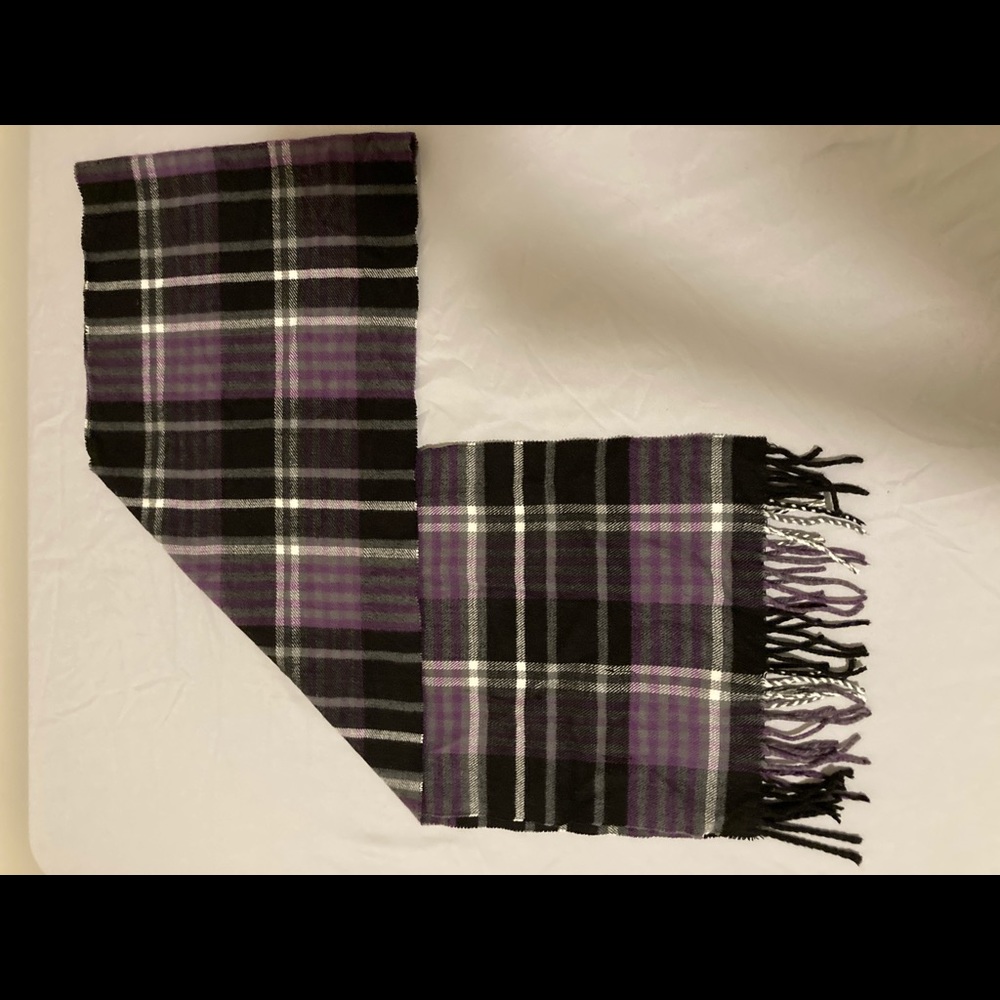100% plaid cashmere scarf